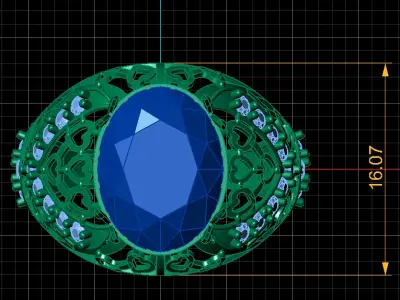 LUXURY PINK TOPAZ RING 3D PRINTABLE MODEL 3D print model