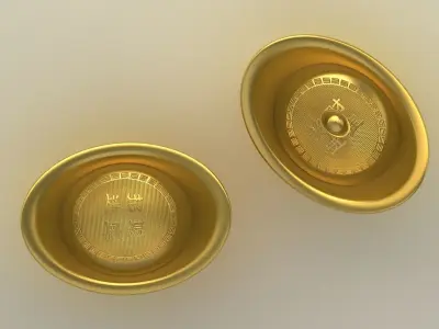 Chinese Gold Ingot  3D model