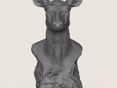 Wild Deer Bust Sculpture 3D print model