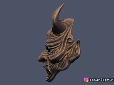 Devil Mask-Hannya Mask-Samurai Mask-Satan mask  for cosplay 3D print model
