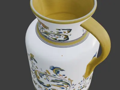 Ceramic vase with floral motifs 3D model