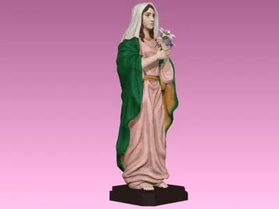 estatua virgen maria 3D print model