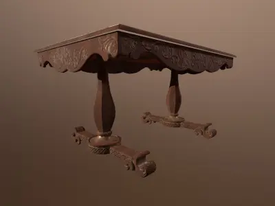 3D Antique Table -PBR Game Ready model Low-poly 3D model