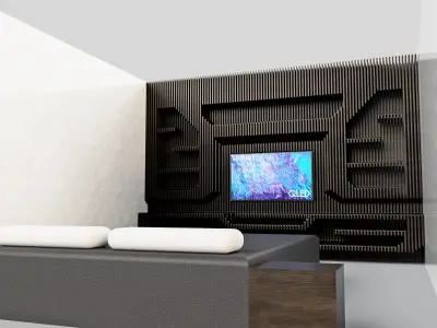 3D Wall Furniture CNC Design Modern TV Panel Storage 3D print model