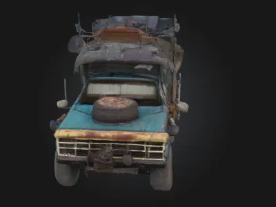 Desert Nomad Vehicle  Rugged Survival on the Sands 3D model