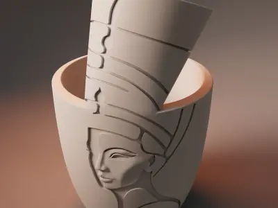 Nefertiti queen plant pot 3D print model