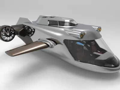 Submarine futuristic flying car Free 3D model