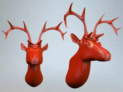 Deer head 02 3D model