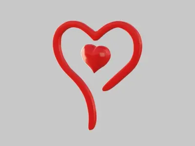 Heart icon v01 3D model