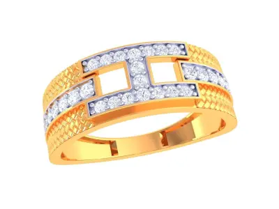 Mens gemstone diamond men Ring with details images 48 3D print model