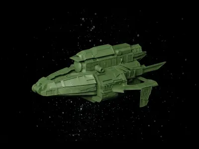 Sci-Fi Spaceship Low-poly 3D model by pmvch from CGTrader