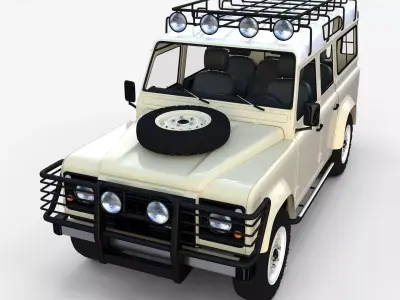  Land Rover Defender 110 Station Wagon w interior rev 3D model