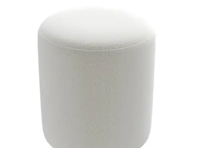 Cilo Ivory Boucle Ottoman 3D model