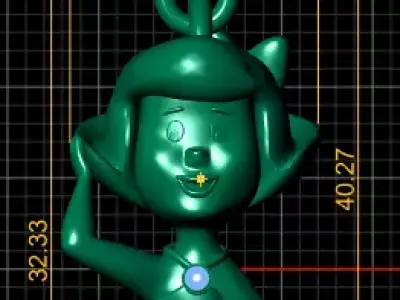 gold girl pendant 3D printable model  3D print model