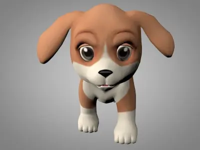 Puppy Low-poly 3D model