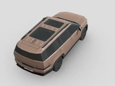 Hyundai Santa Fe 2024 Low-poly 3D model