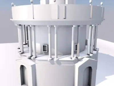 Palace building Low-poly 3D model