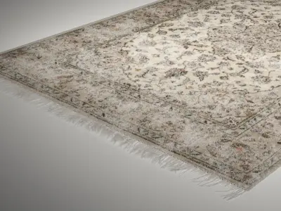 Worn Keshan Rug Low-poly 3D model