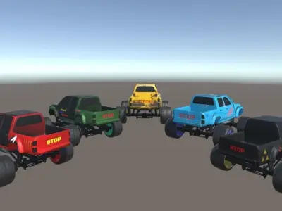  Low Poly Monster Turks pack-2 Low-poly 3D model