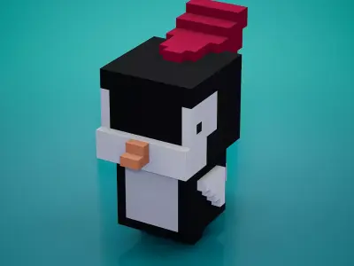 Voxel - Woodpecker Low-poly 3D model