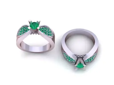 Royal Bow Diamond Ring 3D Printable Model 3D print model