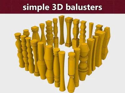 simple 3d balusters Free 3D print model