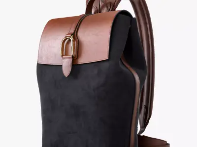 Ralph Lauren Welington Calf-Suede Backpack Navy 3D model