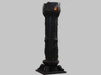 Biopunk HR Giger COLUMN 2 Low-poly 3D model