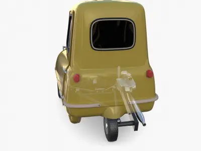 Generic 50cc Microcar with chassis 3D model