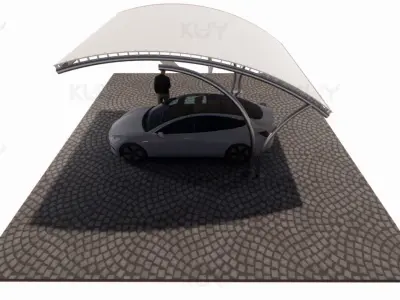 tarpaulin roof for garage 1  Low-poly 3D model