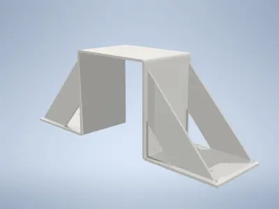 Wooden beam console - double Low-poly 3D model