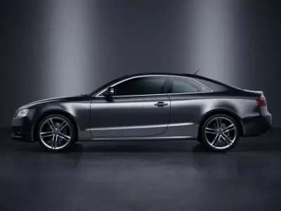 Black Audi A5 Coupe  In Dark Scene 3D model