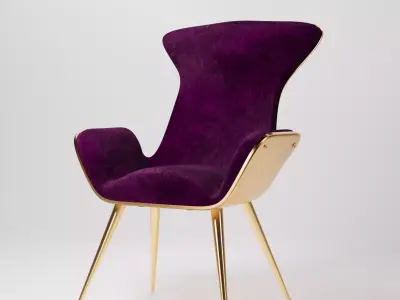 Purple Luxury Armchair 3D model