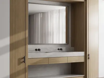 Bathroom furniture by inbani faucet set 47  Low-poly 3D model