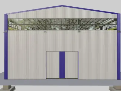 Steel Structure - Warehouse - Type-4 3D model