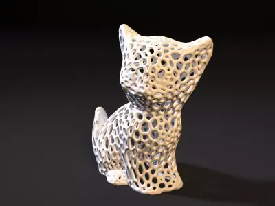 Kitten Voronoi  3D print model