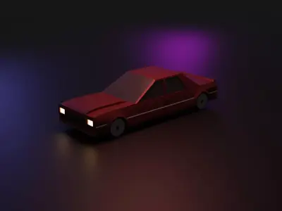 Low Poly Muscle Car 3D model