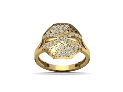 STL 3DM Women Ring Womens Ring Diamonds With Stone Model 3D print model