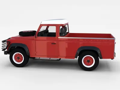 Land Rover Defender 110 Pick Up w interior rev 3D model