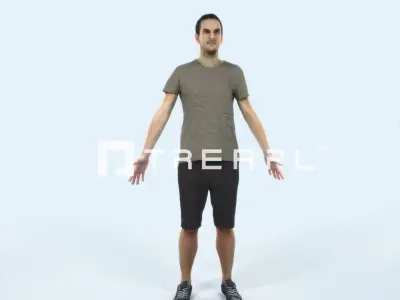 Jest 01F Animated Rigged Summer Casual Man Low-poly 3D model