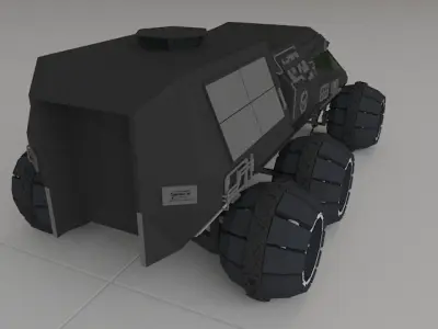 NASA Mars Rover Concept With Astronaut LowPoly Model 3D model