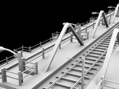 ROAD  RAILWAY  BRIDGE 3D model