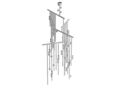 76-bulb Drop System Chandelier 3D model