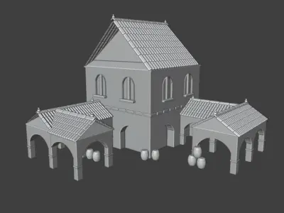 house of age of empires created in 3D blender Low-poly 3D model