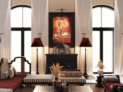 Southeast Asian style interior space 3D model