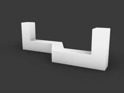 Bench letter l Free 3D model