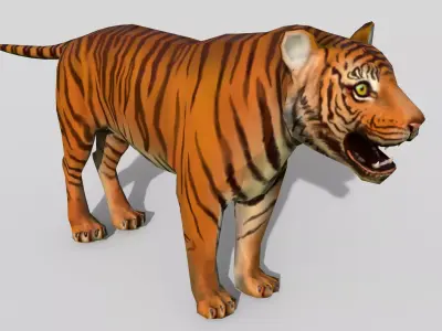 Tiger game ready Low-poly 3D model