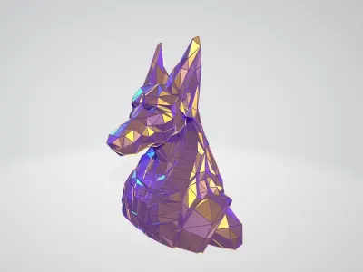 Anubis bust WIREFRAME VORONOI WIREMESH MESH 3D print model