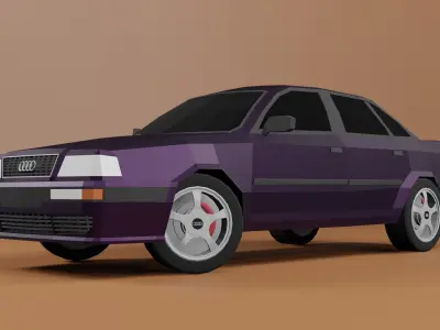 Audi 80 B4 low poly  Free low-poly 3D model