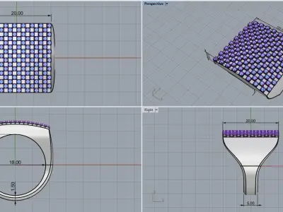 Chess ring model 836 3D print model